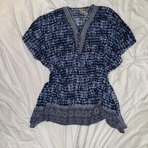 Bleu Rod Beattie Navy Tie-Dye Swim Coverup